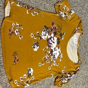 Floral Mustard Top